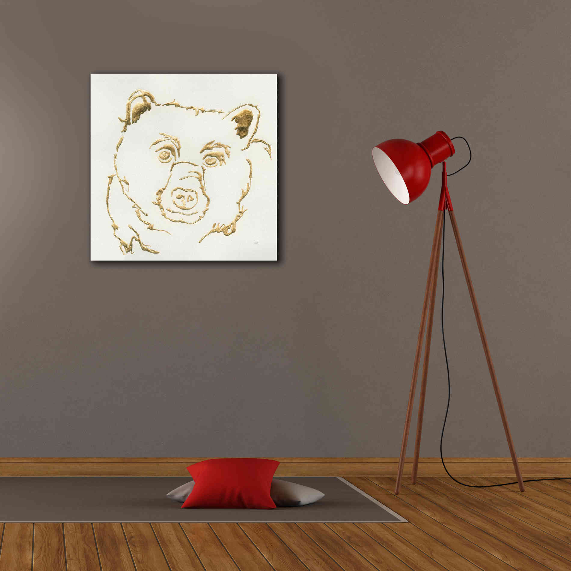 'Gilded Black Bear' by Chris Paschke, Giclee Canvas Wall Art,26 x 26