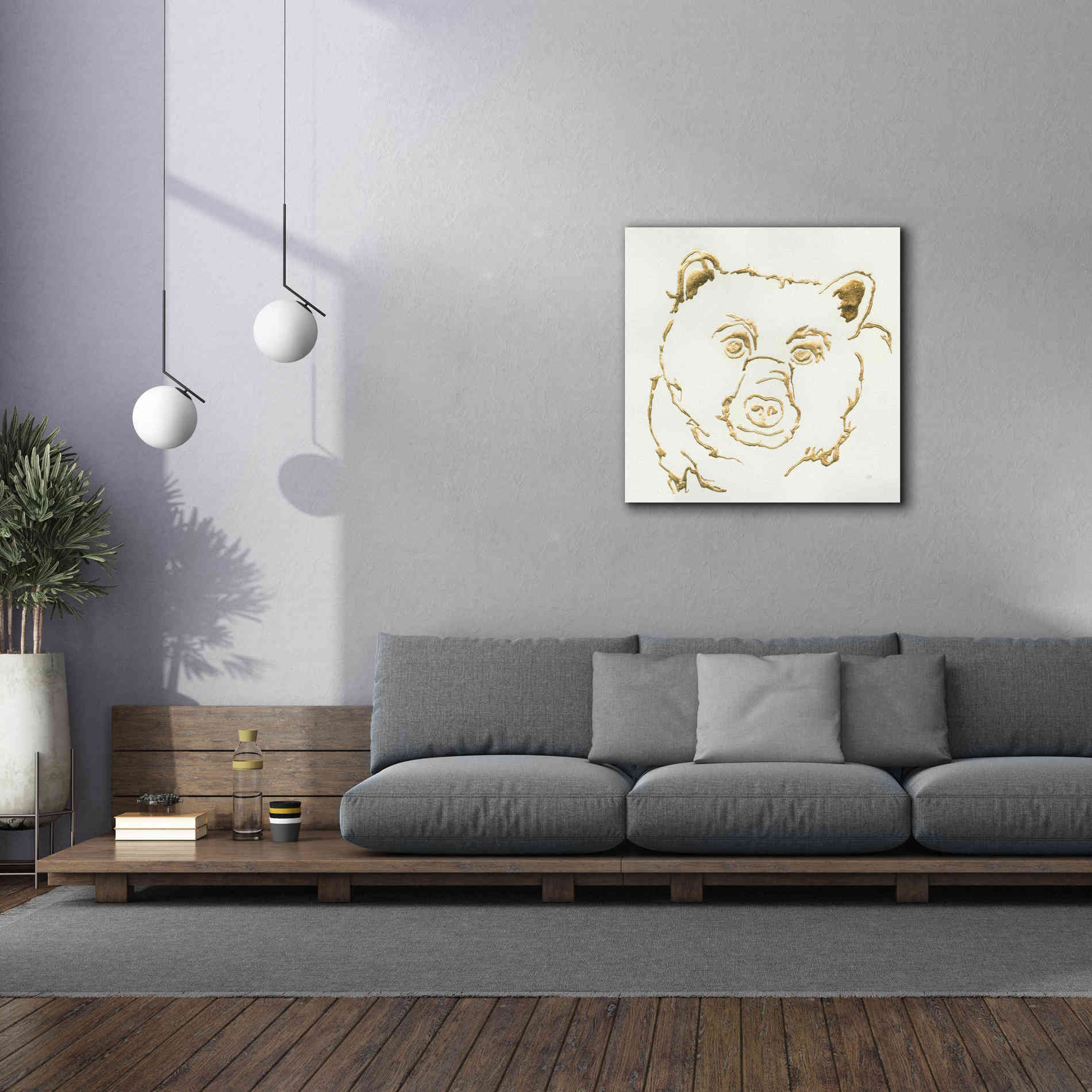 'Gilded Black Bear' by Chris Paschke, Giclee Canvas Wall Art,37 x 37