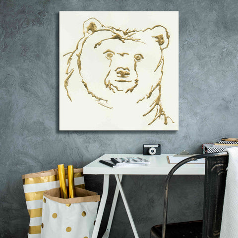 Image of 'Gilded Brown Bear' by Chris Paschke, Giclee Canvas Wall Art,26 x 26