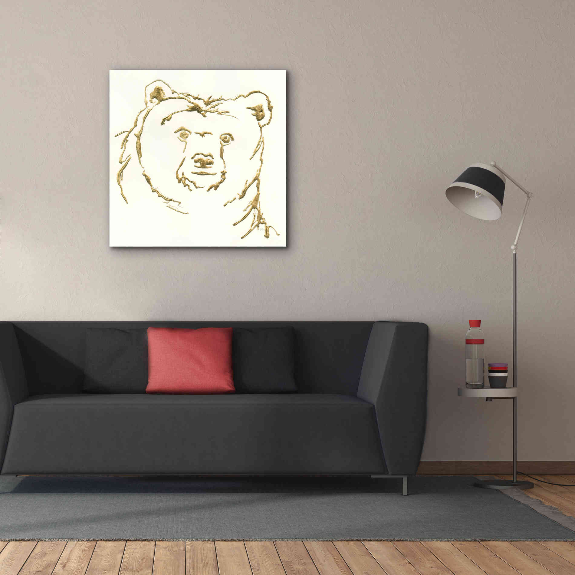 'Gilded Brown Bear' by Chris Paschke, Giclee Canvas Wall Art,37 x 37