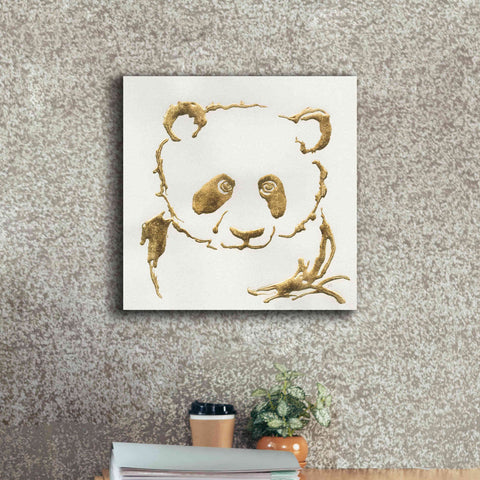 Image of 'Gilded Panda' by Chris Paschke, Giclee Canvas Wall Art,18 x 18