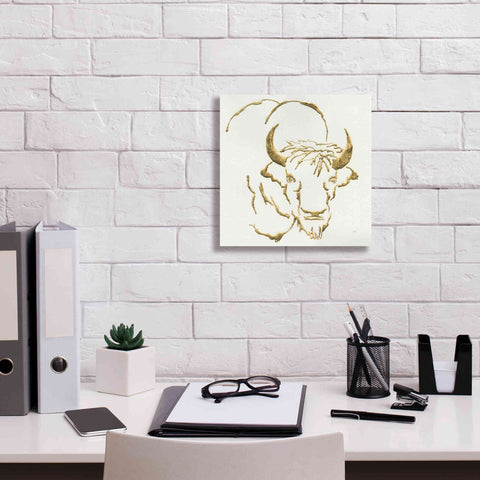 Image of 'Gilded Bison' by Chris Paschke, Giclee Canvas Wall Art,12 x 12