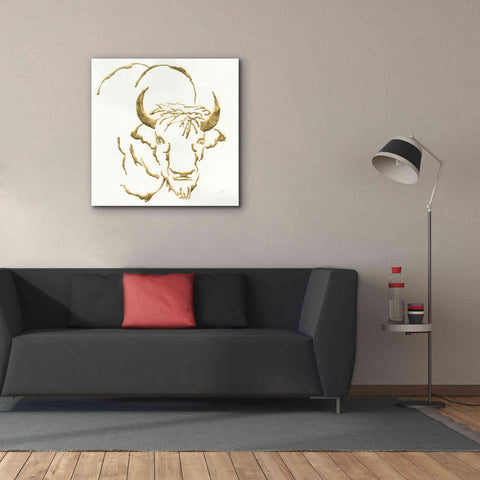 Image of 'Gilded Bison' by Chris Paschke, Giclee Canvas Wall Art,37 x 37