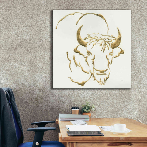 Image of 'Gilded Bison' by Chris Paschke, Giclee Canvas Wall Art,37 x 37