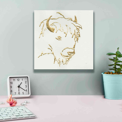Image of 'Gilded Buffalo' by Chris Paschke, Giclee Canvas Wall Art,12 x 12