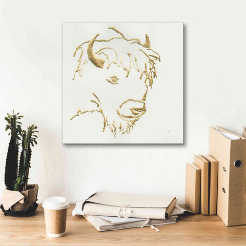 Image of 'Gilded Buffalo' by Chris Paschke, Giclee Canvas Wall Art,18 x 18