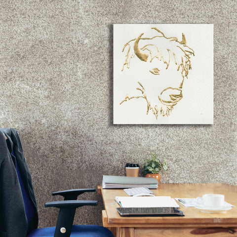 Image of 'Gilded Buffalo' by Chris Paschke, Giclee Canvas Wall Art,26 x 26