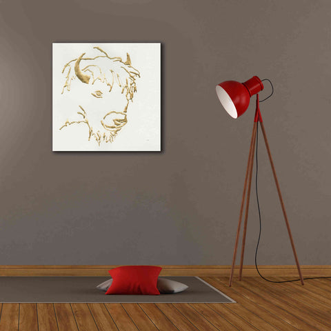 Image of 'Gilded Buffalo' by Chris Paschke, Giclee Canvas Wall Art,26 x 26