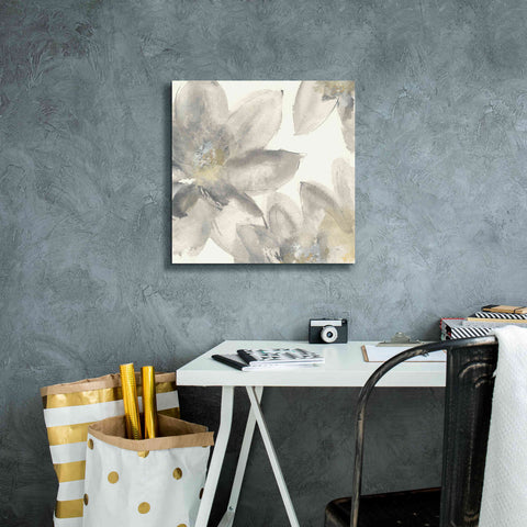 Image of 'Gray And Silver Flowers I' by Chris Paschke, Giclee Canvas Wall Art,18 x 18