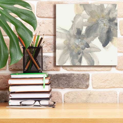 Image of 'Gray And Silver Flowers II' by Chris Paschke, Giclee Canvas Wall Art,12 x 12