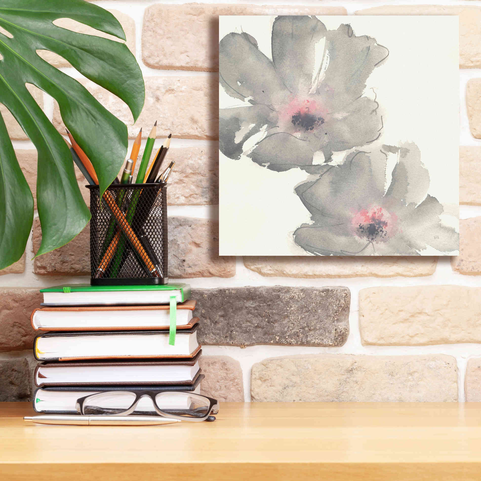 'Gray Blush Cosmos I' by Chris Paschke, Giclee Canvas Wall Art,12 x 12