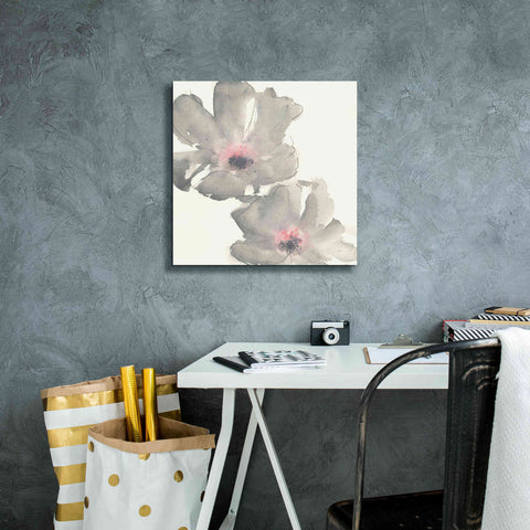 Image of 'Gray Blush Cosmos I' by Chris Paschke, Giclee Canvas Wall Art,18 x 18