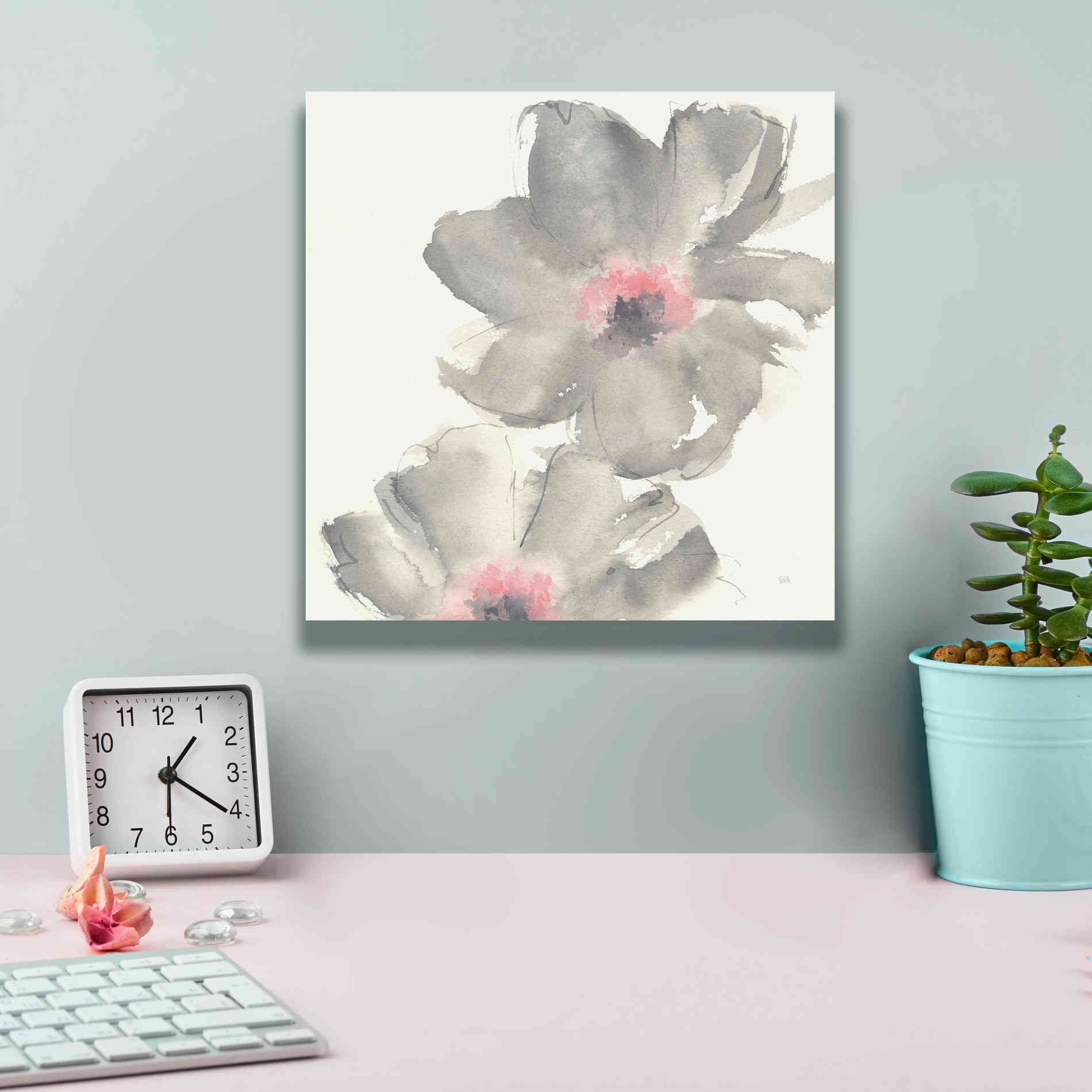 'Gray Blush Cosmos II' by Chris Paschke, Giclee Canvas Wall Art,12 x 12