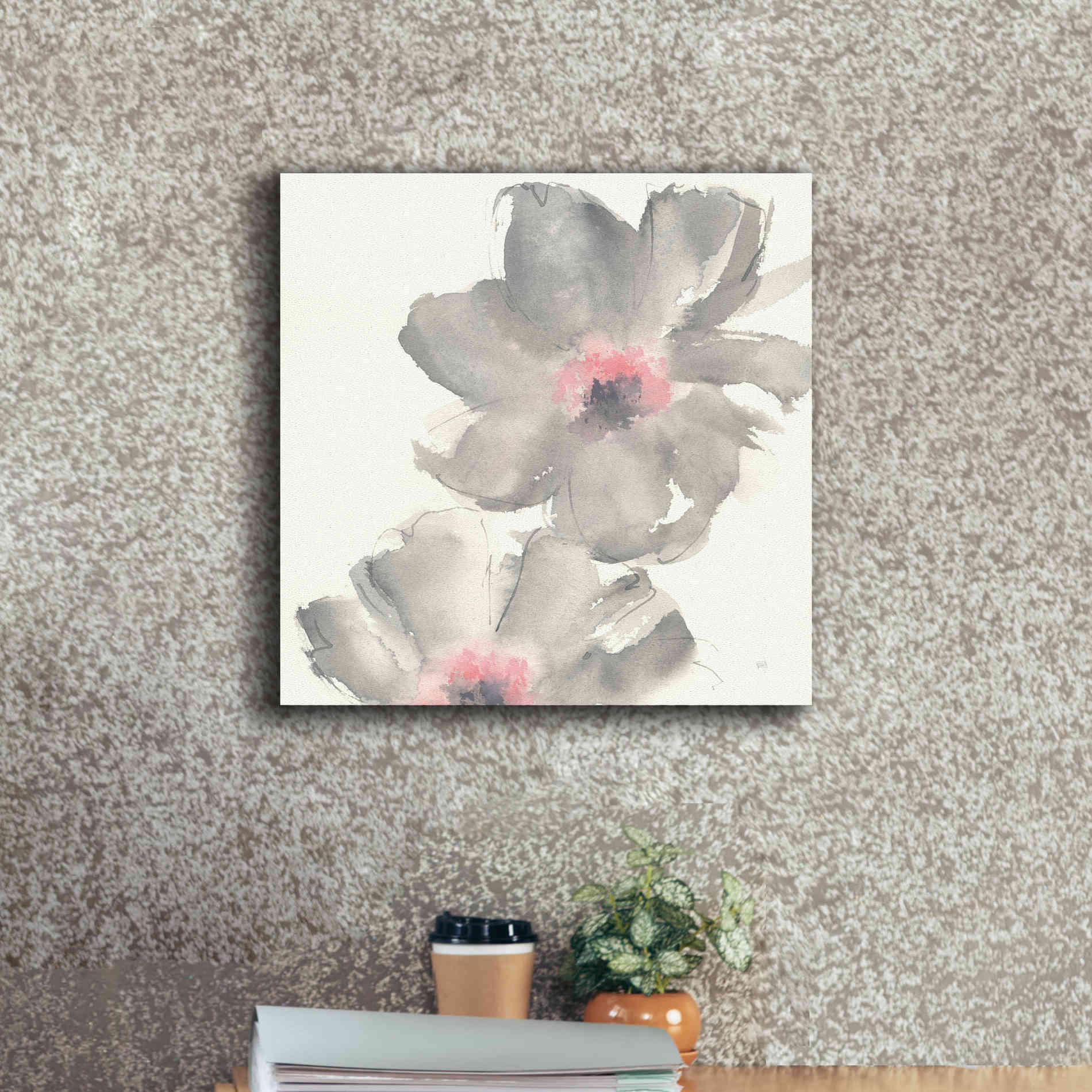 'Gray Blush Cosmos II' by Chris Paschke, Giclee Canvas Wall Art,18 x 18