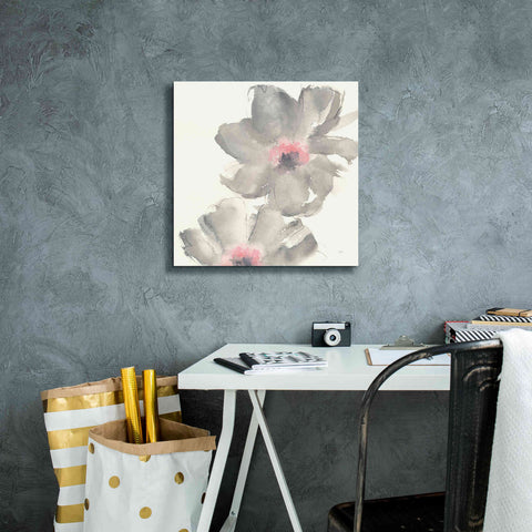 Image of 'Gray Blush Cosmos II' by Chris Paschke, Giclee Canvas Wall Art,18 x 18