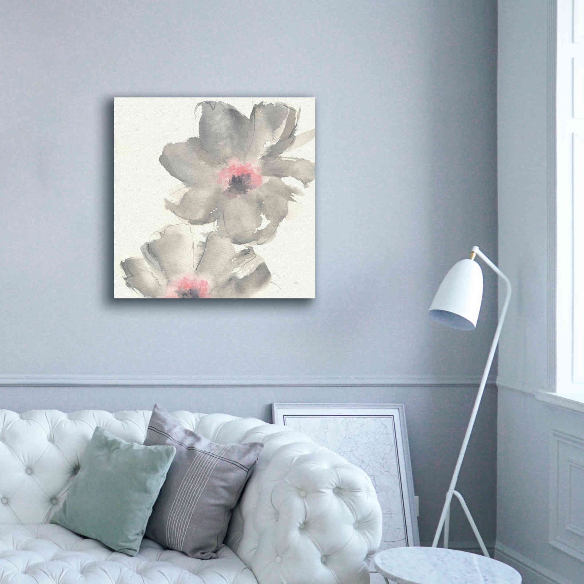 'Gray Blush Cosmos II' by Chris Paschke, Giclee Canvas Wall Art,37 x 37