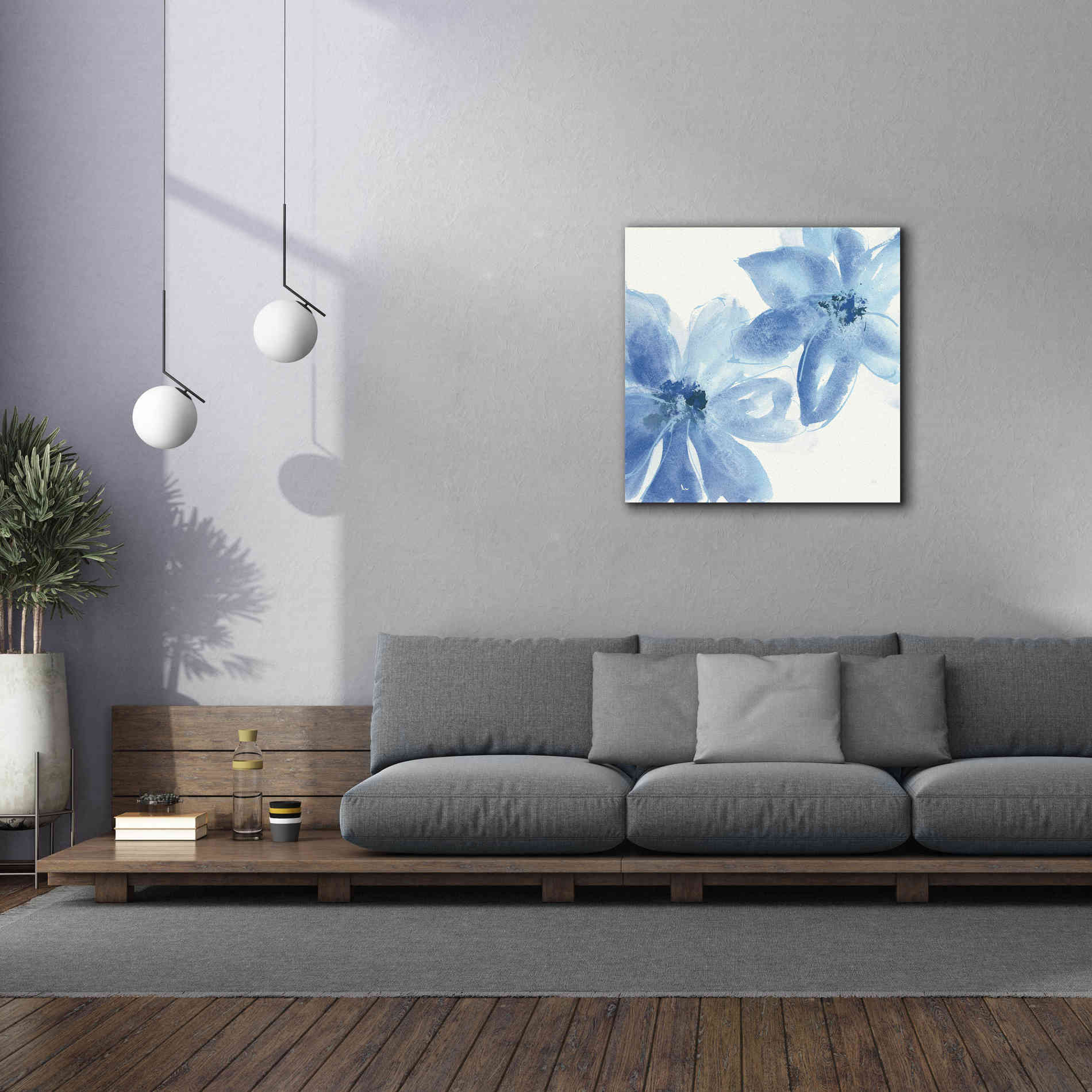 'Cobalt Clematis II' by Chris Paschke, Giclee Canvas Wall Art,37 x 37