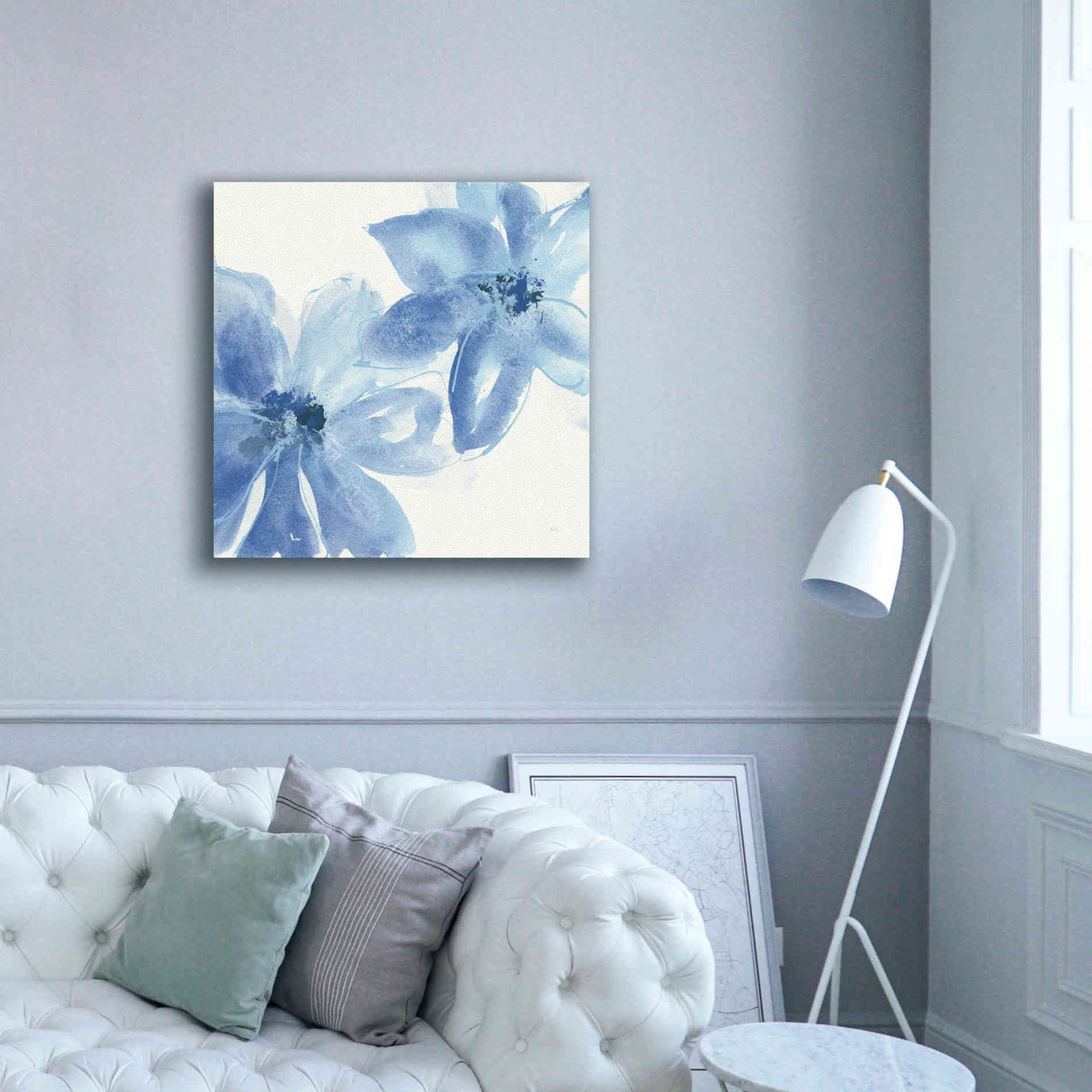 'Cobalt Clematis II' by Chris Paschke, Giclee Canvas Wall Art,37 x 37