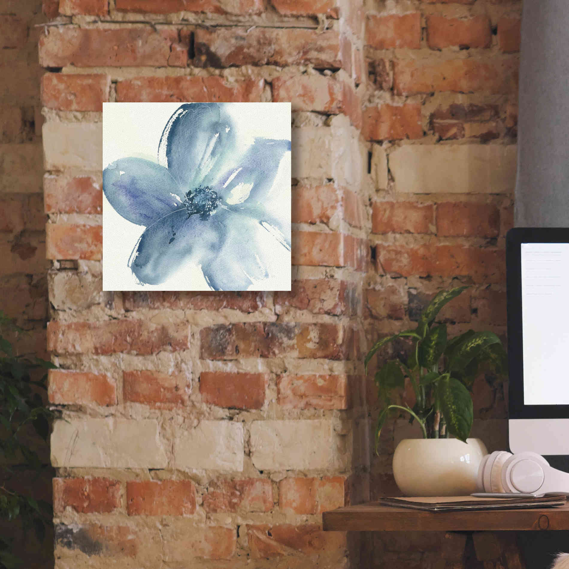 'Indigo Mint I' by Chris Paschke, Giclee Canvas Wall Art,12 x 12