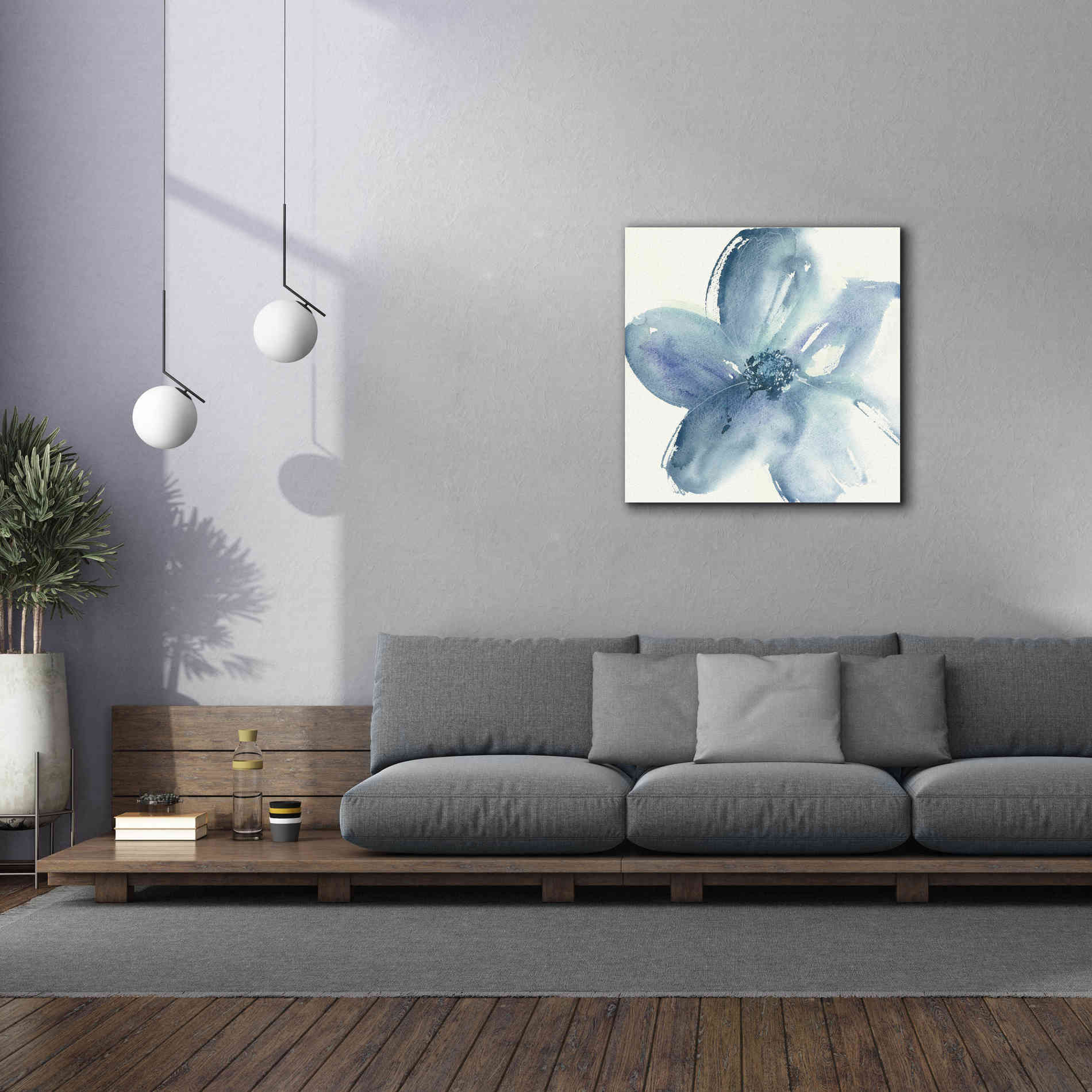 'Indigo Mint I' by Chris Paschke, Giclee Canvas Wall Art,37 x 37