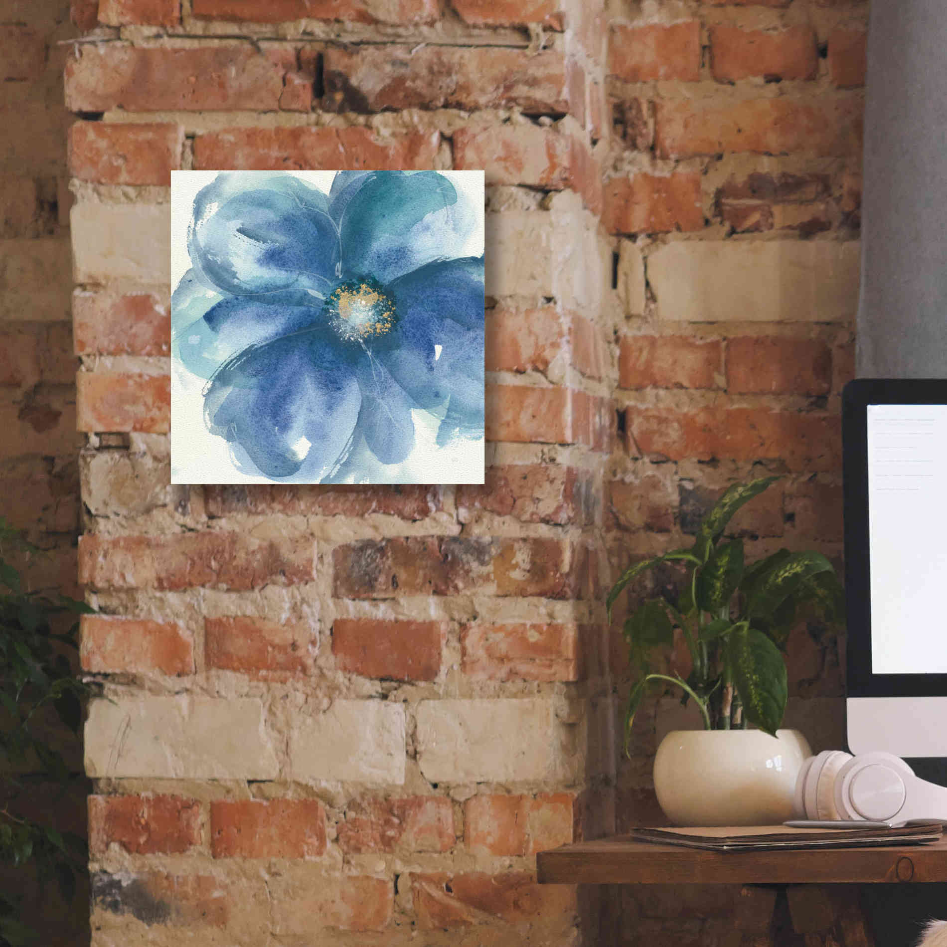 'Indigo Mint III' by Chris Paschke, Giclee Canvas Wall Art,12 x 12