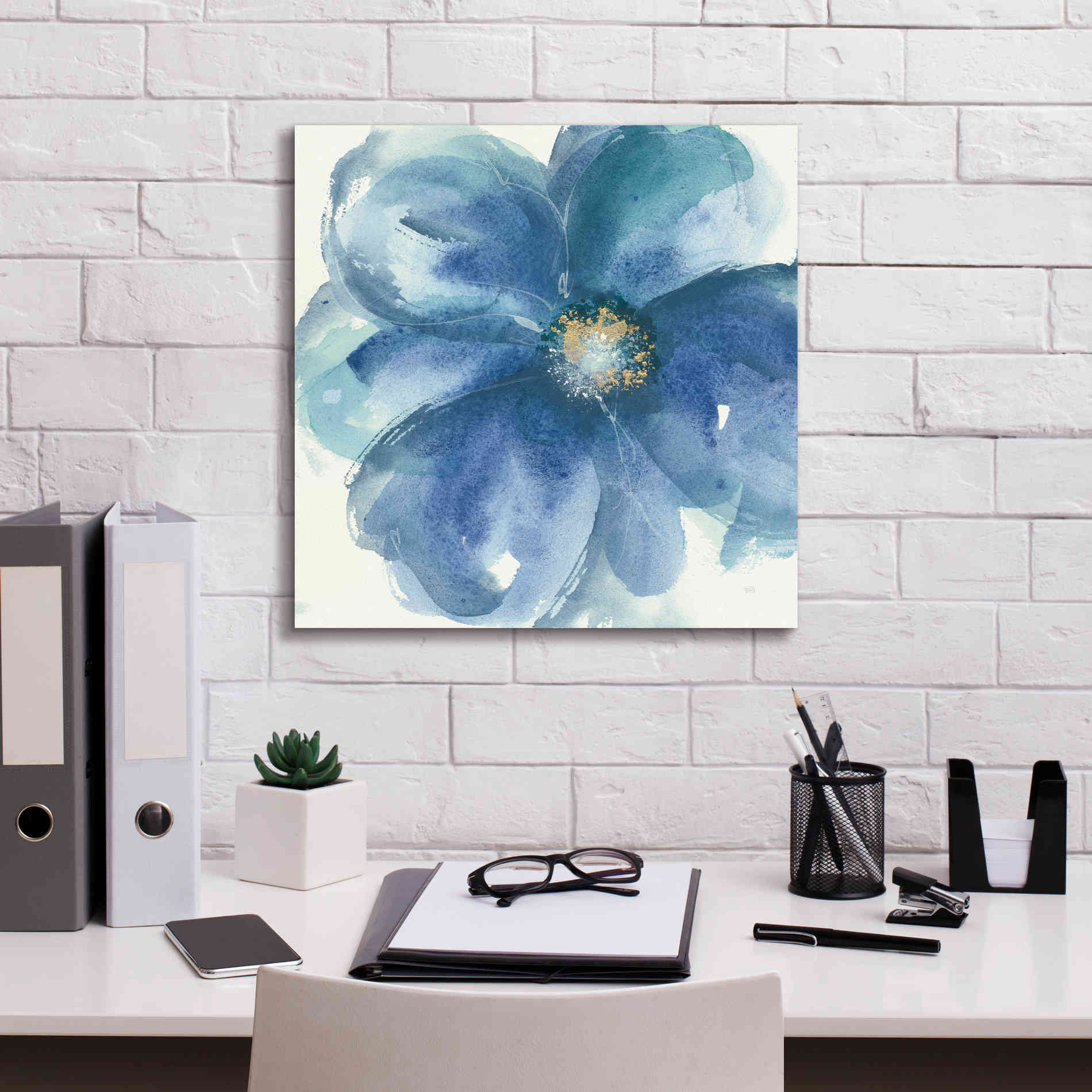 'Indigo Mint III' by Chris Paschke, Giclee Canvas Wall Art,18 x 18