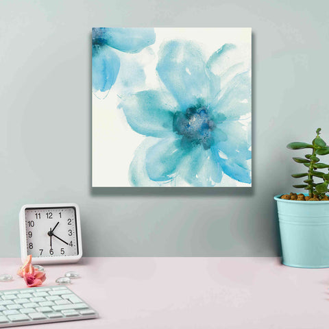 Image of 'Teal Cosmos I' by Chris Paschke, Giclee Canvas Wall Art,12 x 12