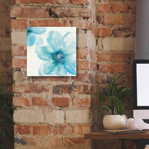 Image of 'Teal Cosmos I' by Chris Paschke, Giclee Canvas Wall Art,12 x 12