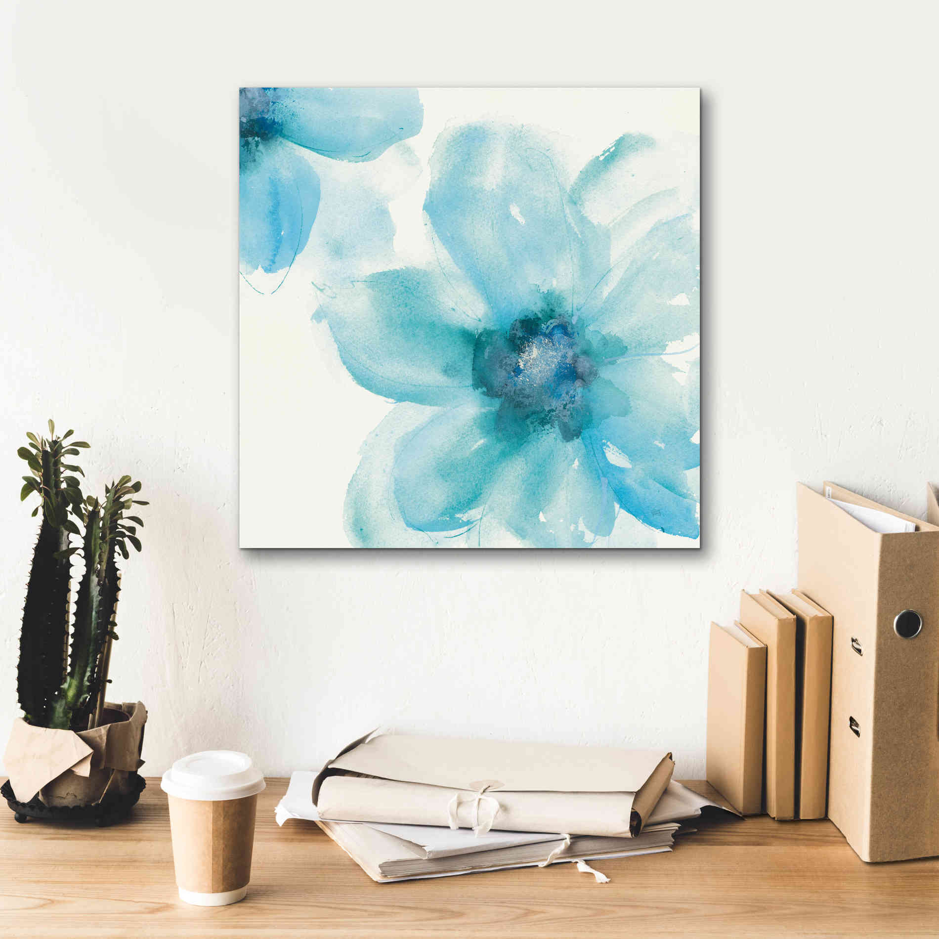 'Teal Cosmos I' by Chris Paschke, Giclee Canvas Wall Art,18 x 18