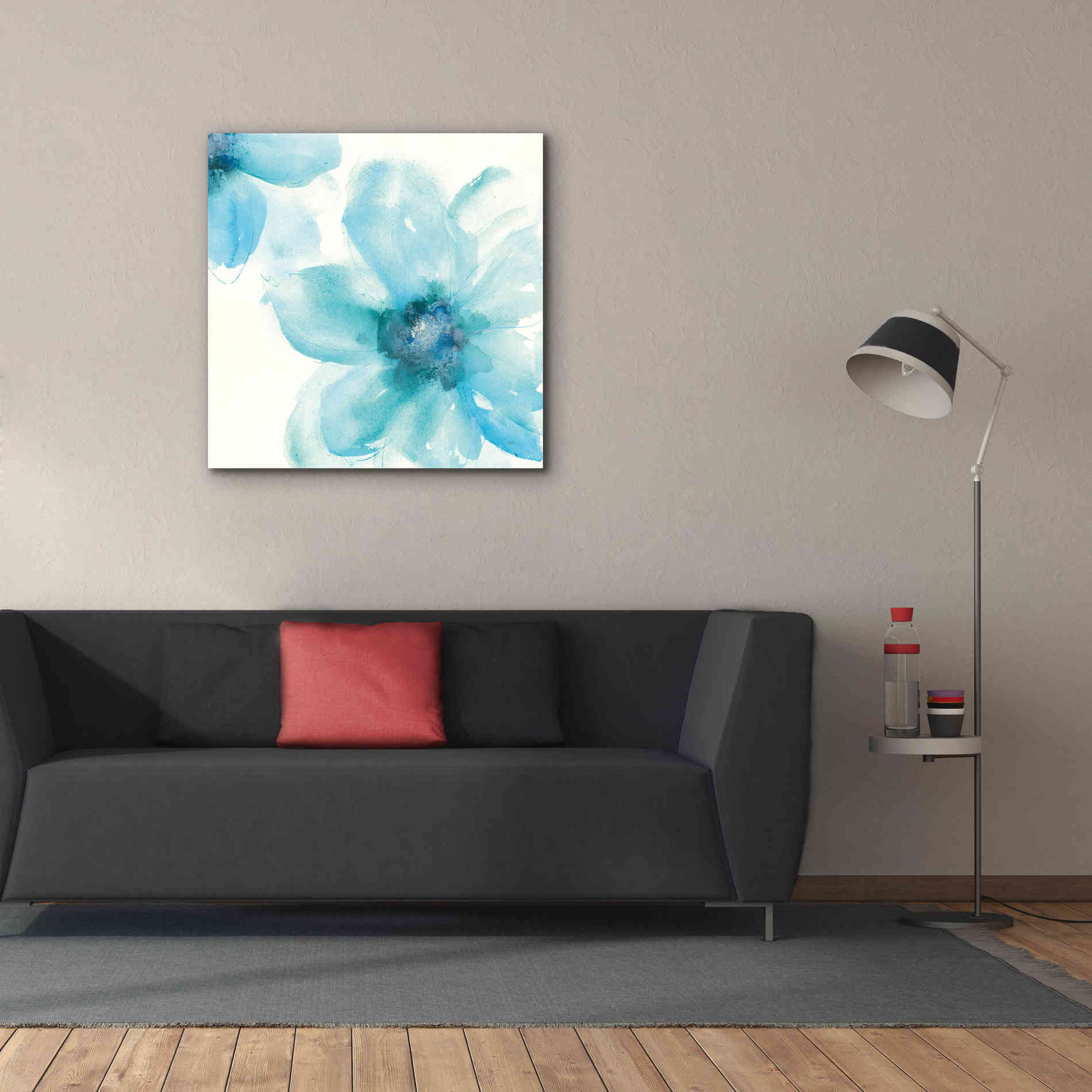 'Teal Cosmos I' by Chris Paschke, Giclee Canvas Wall Art,37 x 37