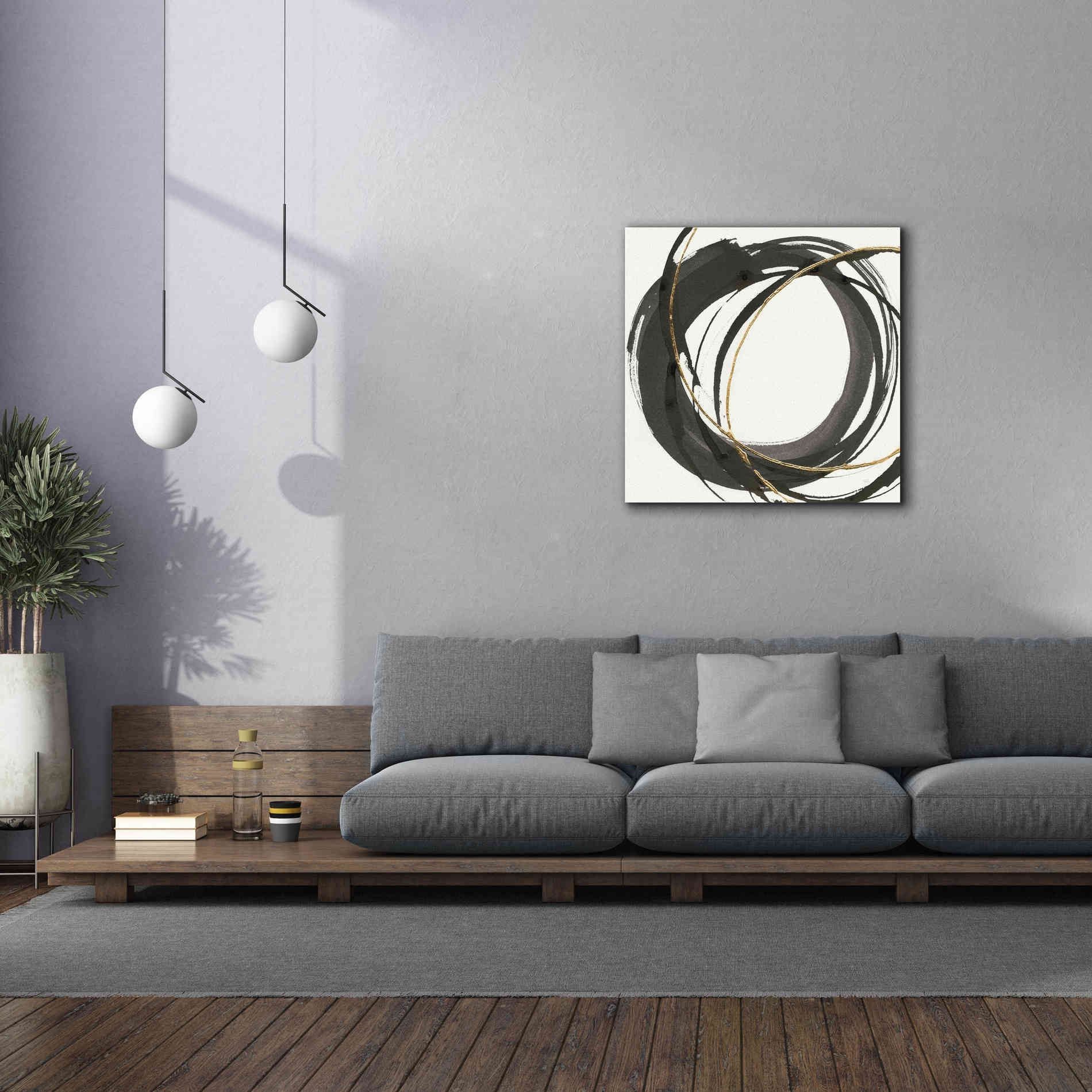 'Gilded Enso I' by Chris Paschke, Giclee Canvas Wall Art,37 x 37