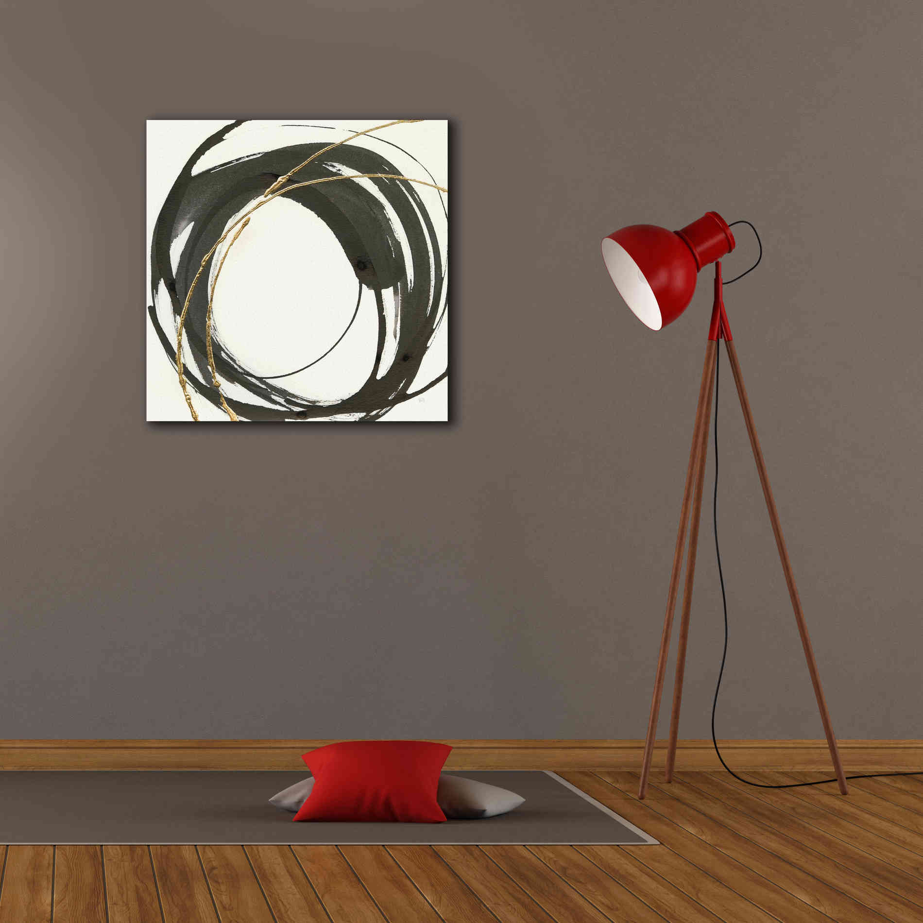 'Gilded Enso IV' by Chris Paschke, Giclee Canvas Wall Art,26 x 26