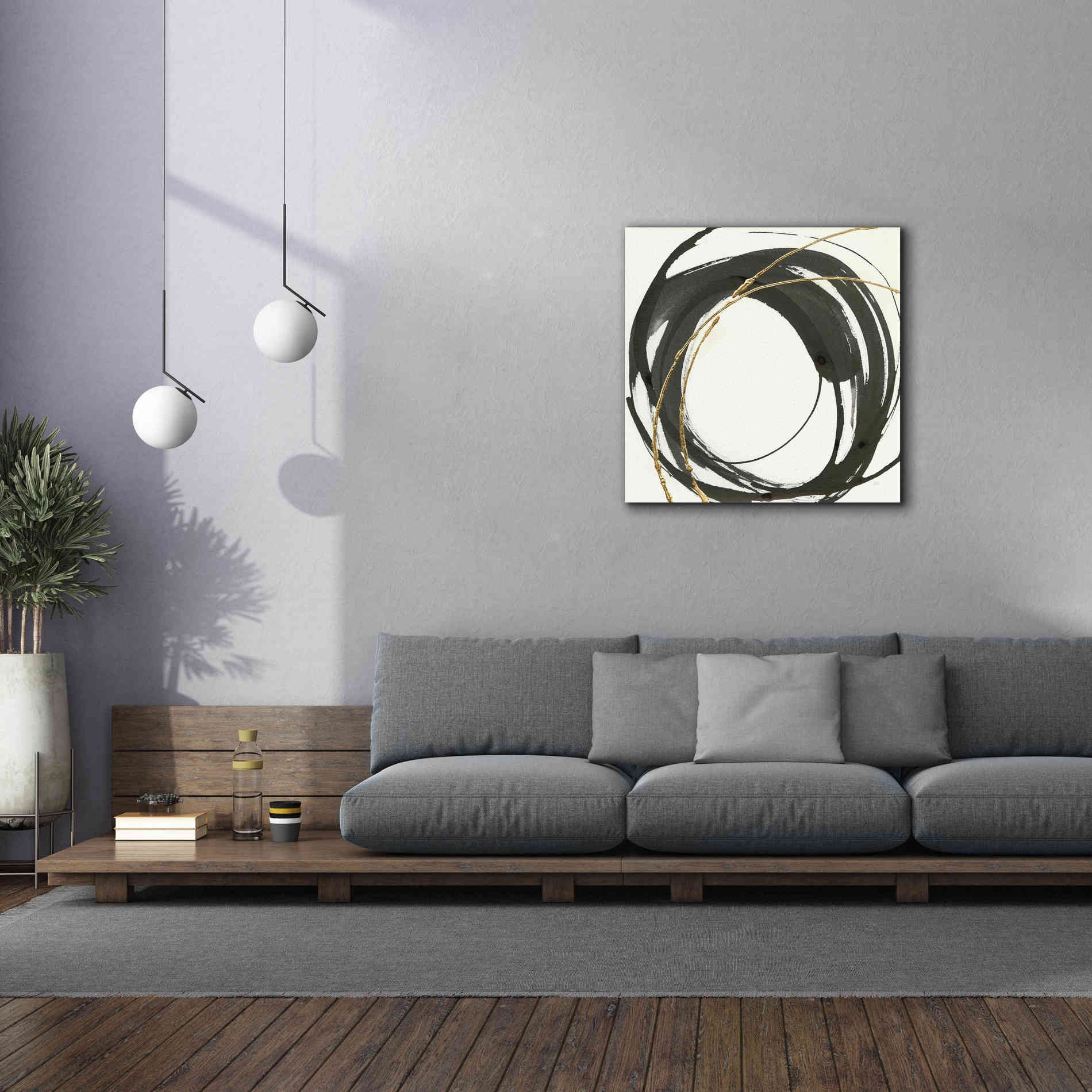 'Gilded Enso IV' by Chris Paschke, Giclee Canvas Wall Art,37 x 37