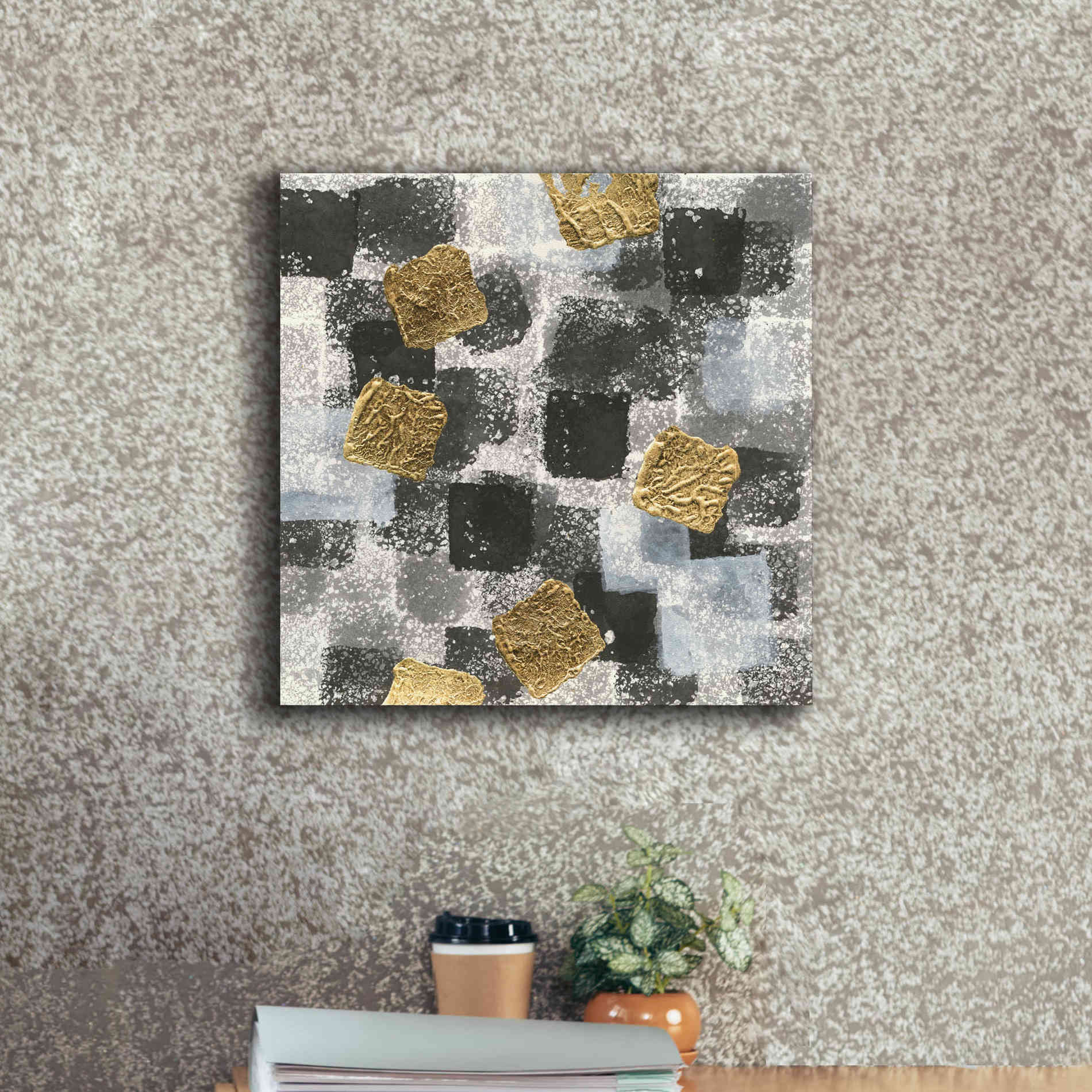 'Gold Squares III' by Chris Paschke, Giclee Canvas Wall Art,18 x 18