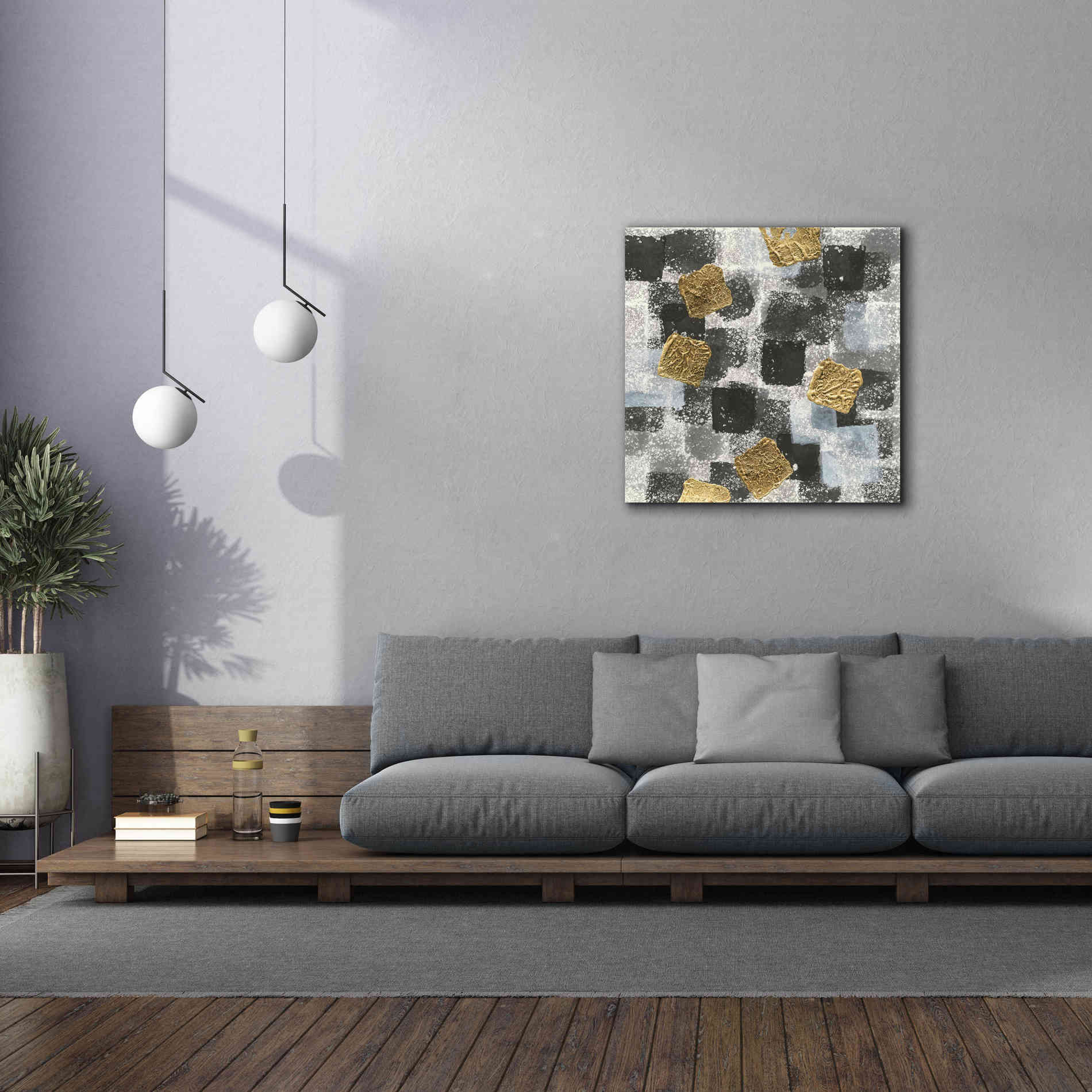 'Gold Squares III' by Chris Paschke, Giclee Canvas Wall Art,37 x 37