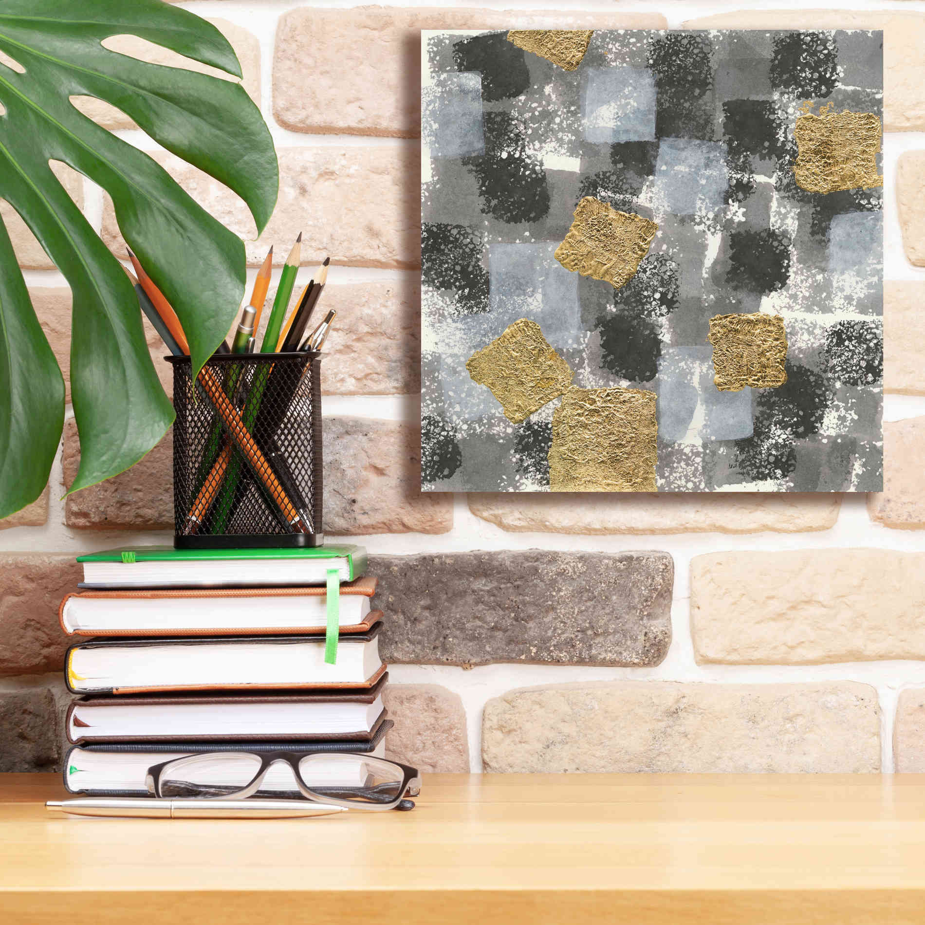 'Gold Squares IV' by Chris Paschke, Giclee Canvas Wall Art,12 x 12