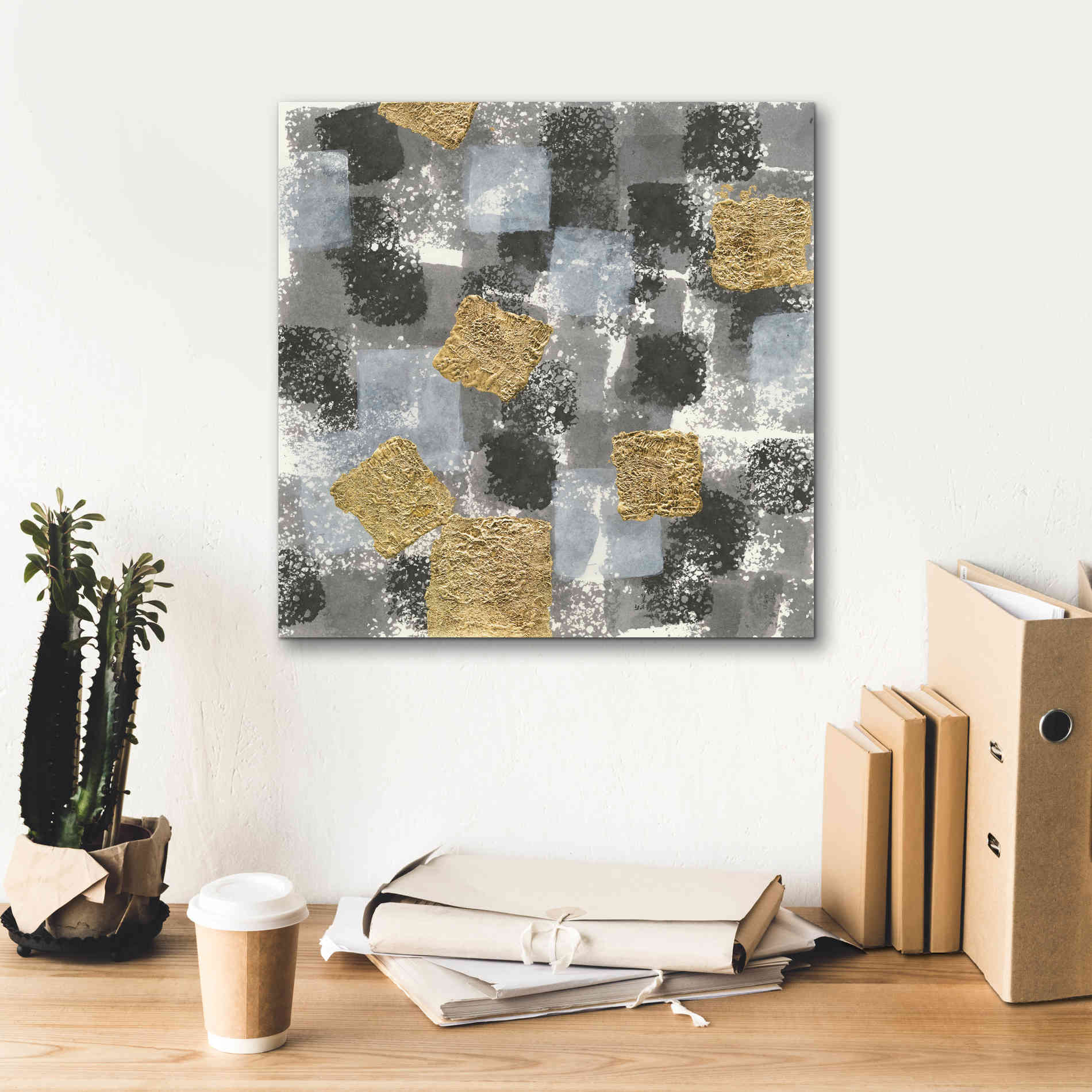 'Gold Squares IV' by Chris Paschke, Giclee Canvas Wall Art,18 x 18