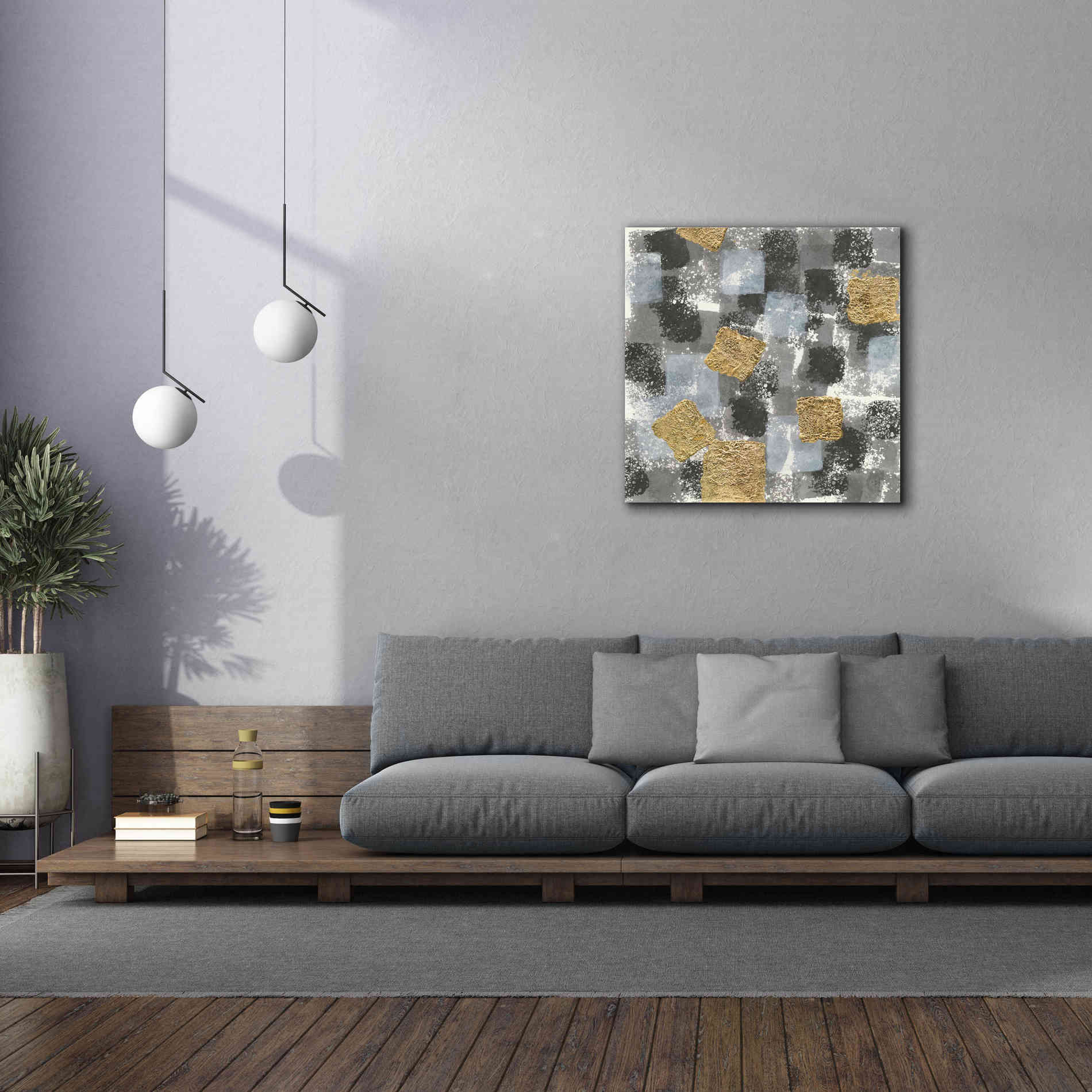 'Gold Squares IV' by Chris Paschke, Giclee Canvas Wall Art,37 x 37
