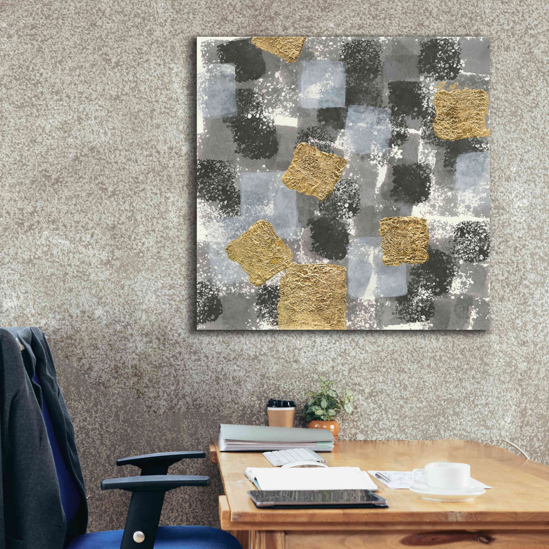 'Gold Squares IV' by Chris Paschke, Giclee Canvas Wall Art,37 x 37