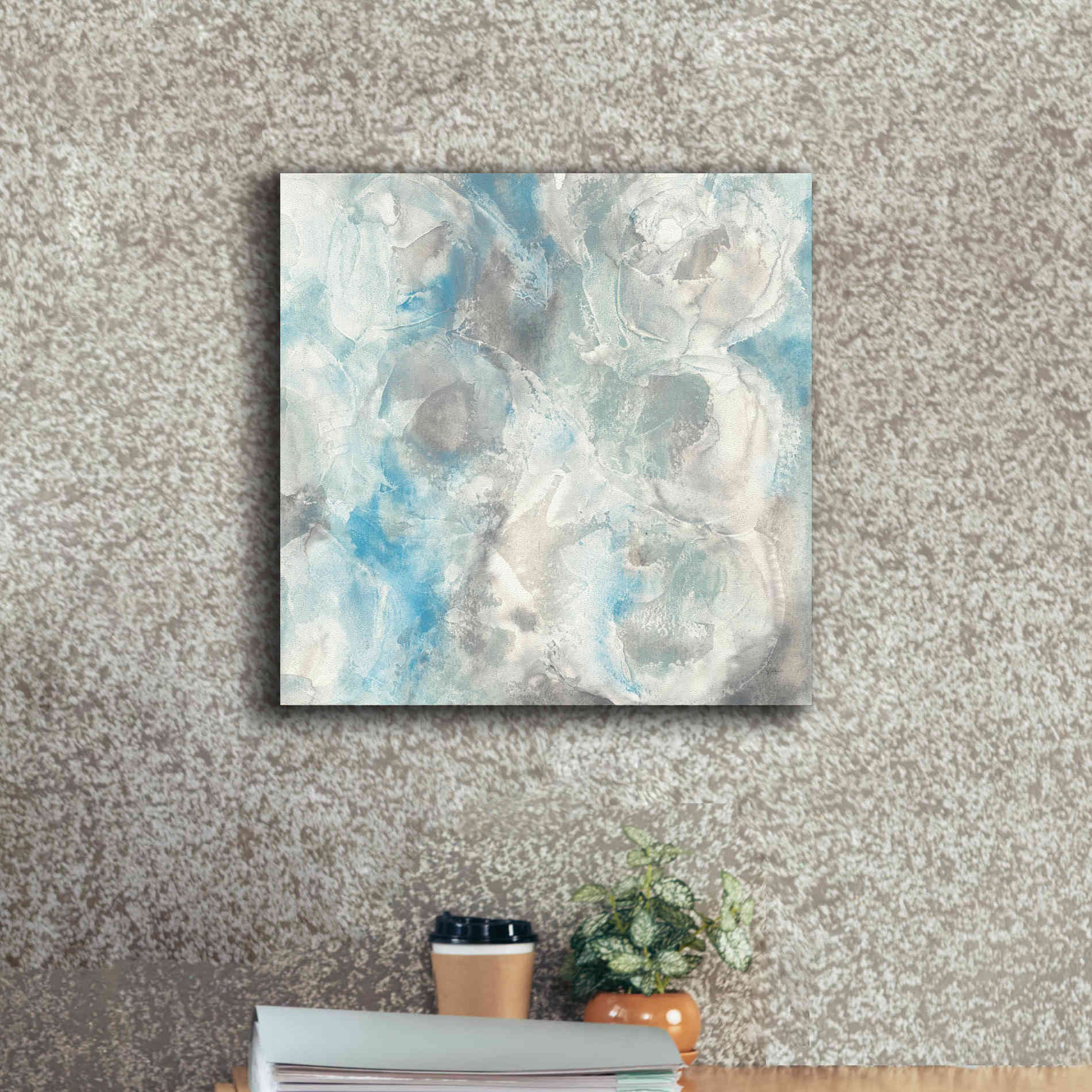 'Pale Blue Circles I' by Chris Paschke, Giclee Canvas Wall Art,18 x 18