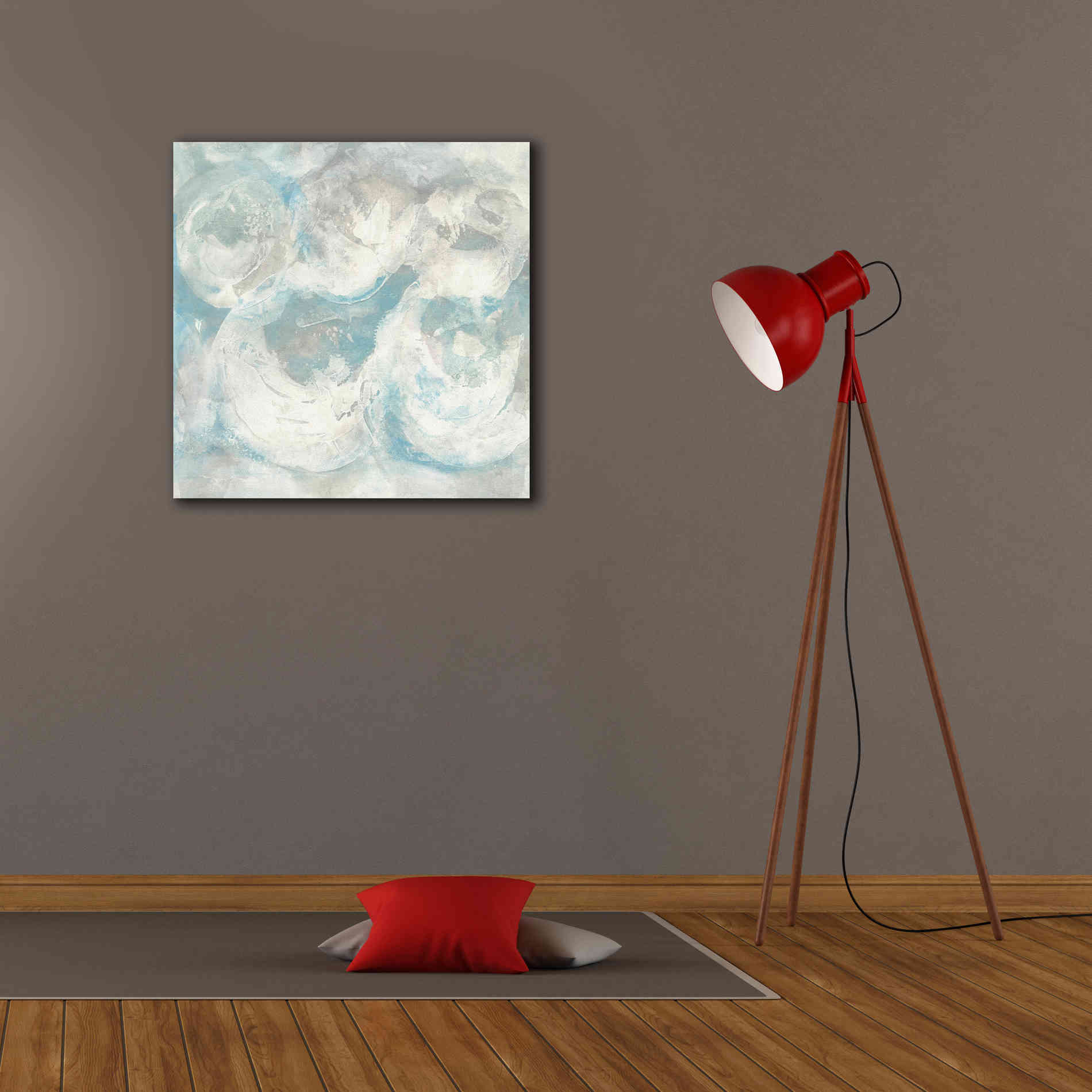 'Pale Blue Circles IV' by Chris Paschke, Giclee Canvas Wall Art,26 x 26