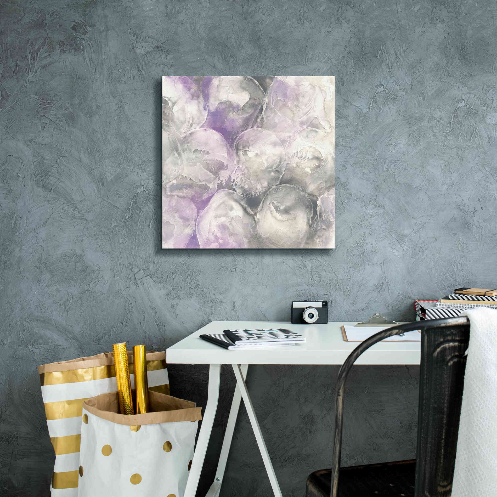 'Amethyst Circles II' by Chris Paschke, Giclee Canvas Wall Art,18 x 18