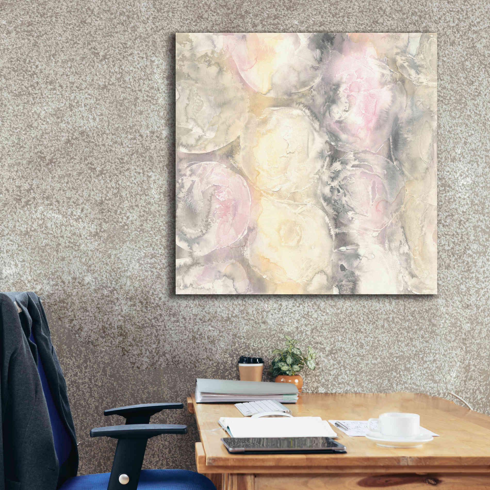 'Blush Circles I' by Chris Paschke, Giclee Canvas Wall Art,37 x 37