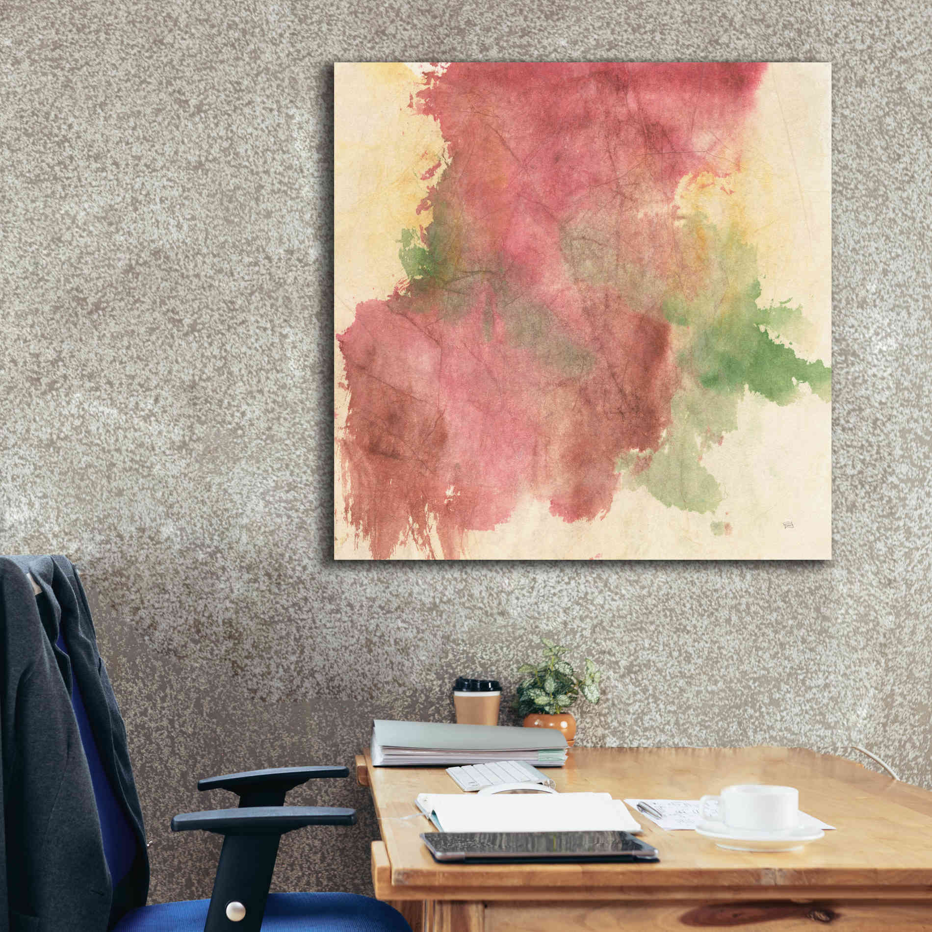 'Rouge Growth II' by Chris Paschke, Giclee Canvas Wall Art,37 x 37