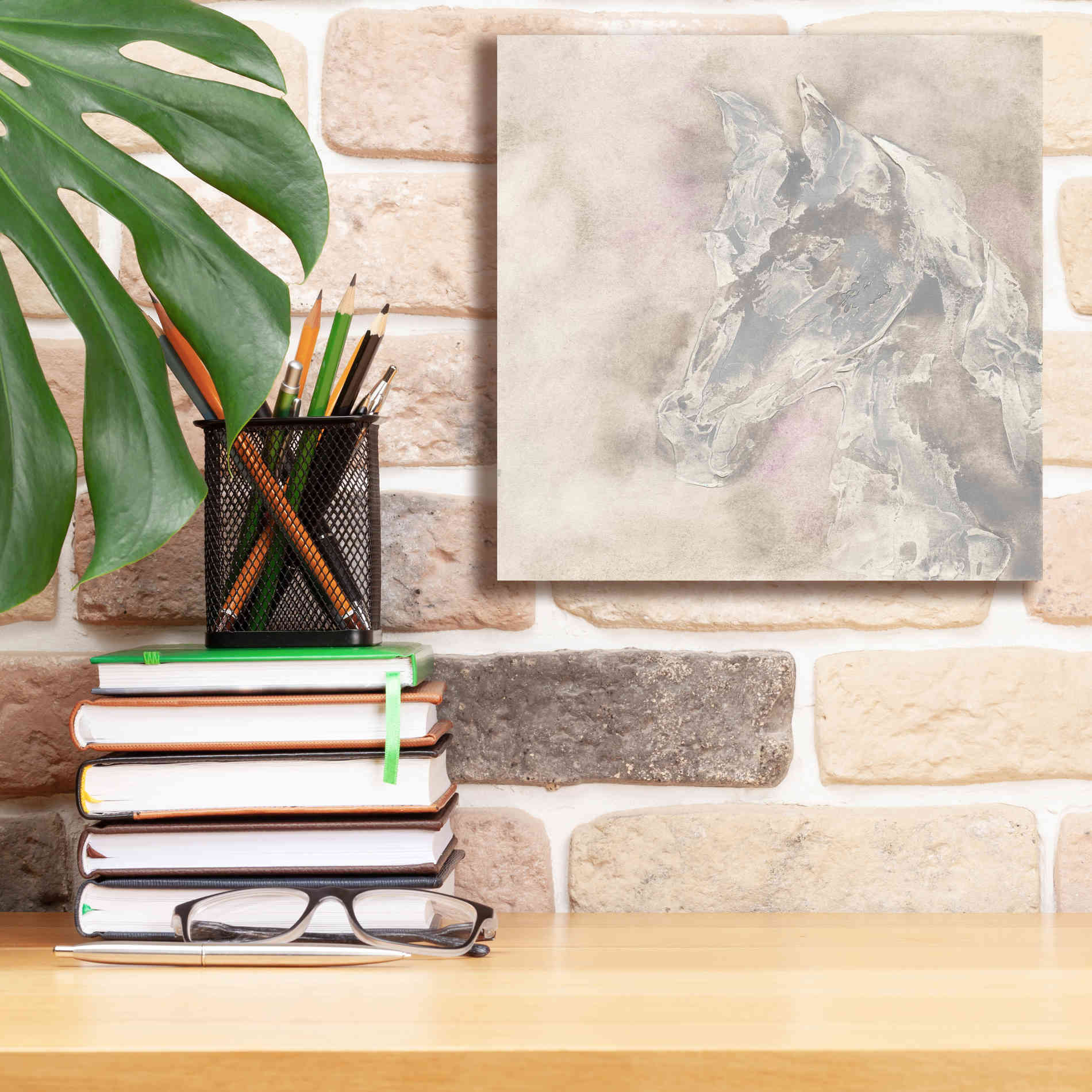 'Gray Head IV' by Chris Paschke, Giclee Canvas Wall Art,12 x 12