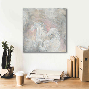 'Blush Horses I' by Chris Paschke, Giclee Canvas Wall Art,18 x 18