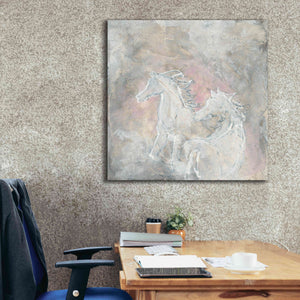 'Blush Horses I' by Chris Paschke, Giclee Canvas Wall Art,37 x 37