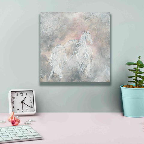 Image of 'Blush Horses II' by Chris Paschke, Giclee Canvas Wall Art,12 x 12