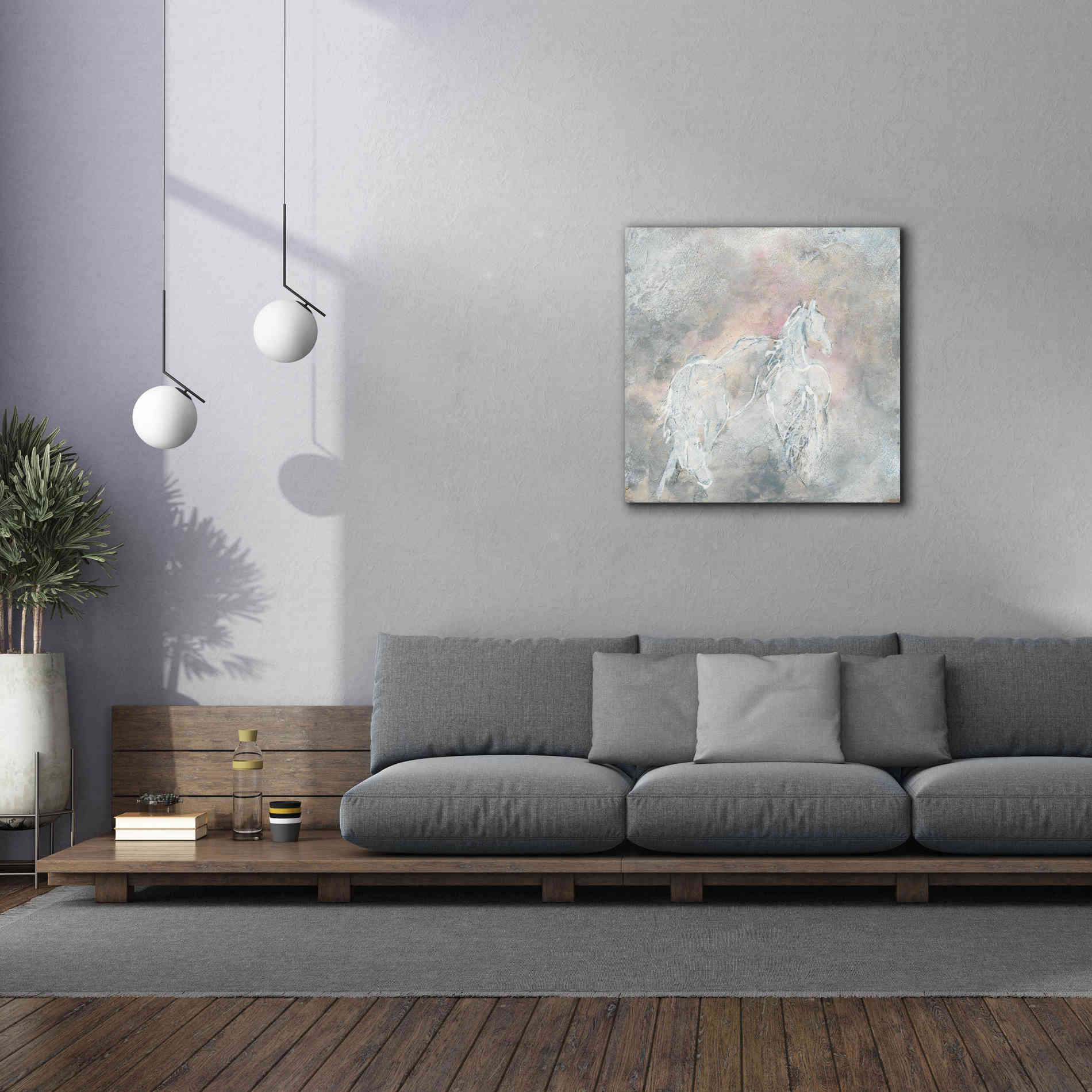 'Blush Horses II' by Chris Paschke, Giclee Canvas Wall Art,37 x 37
