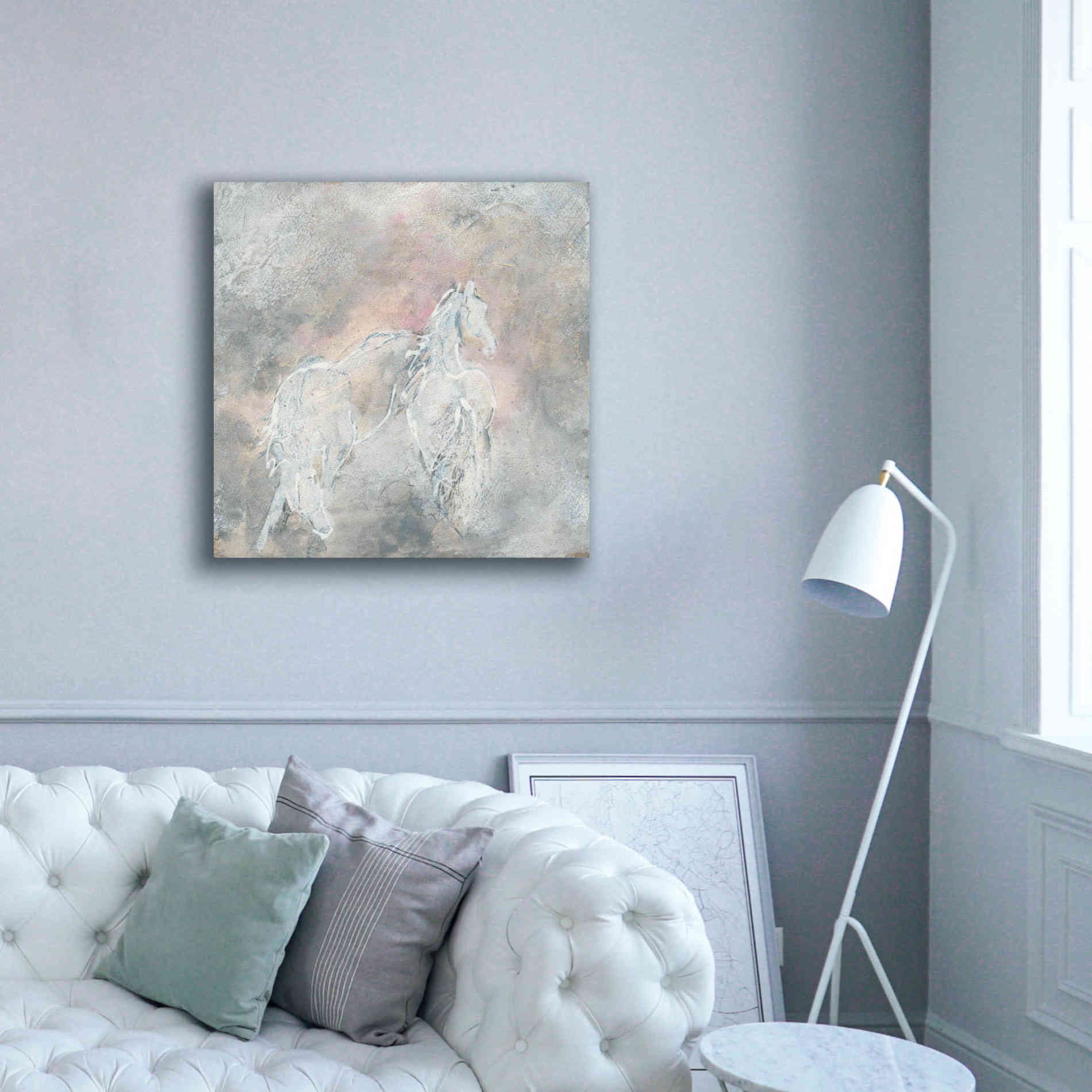 'Blush Horses II' by Chris Paschke, Giclee Canvas Wall Art,37 x 37